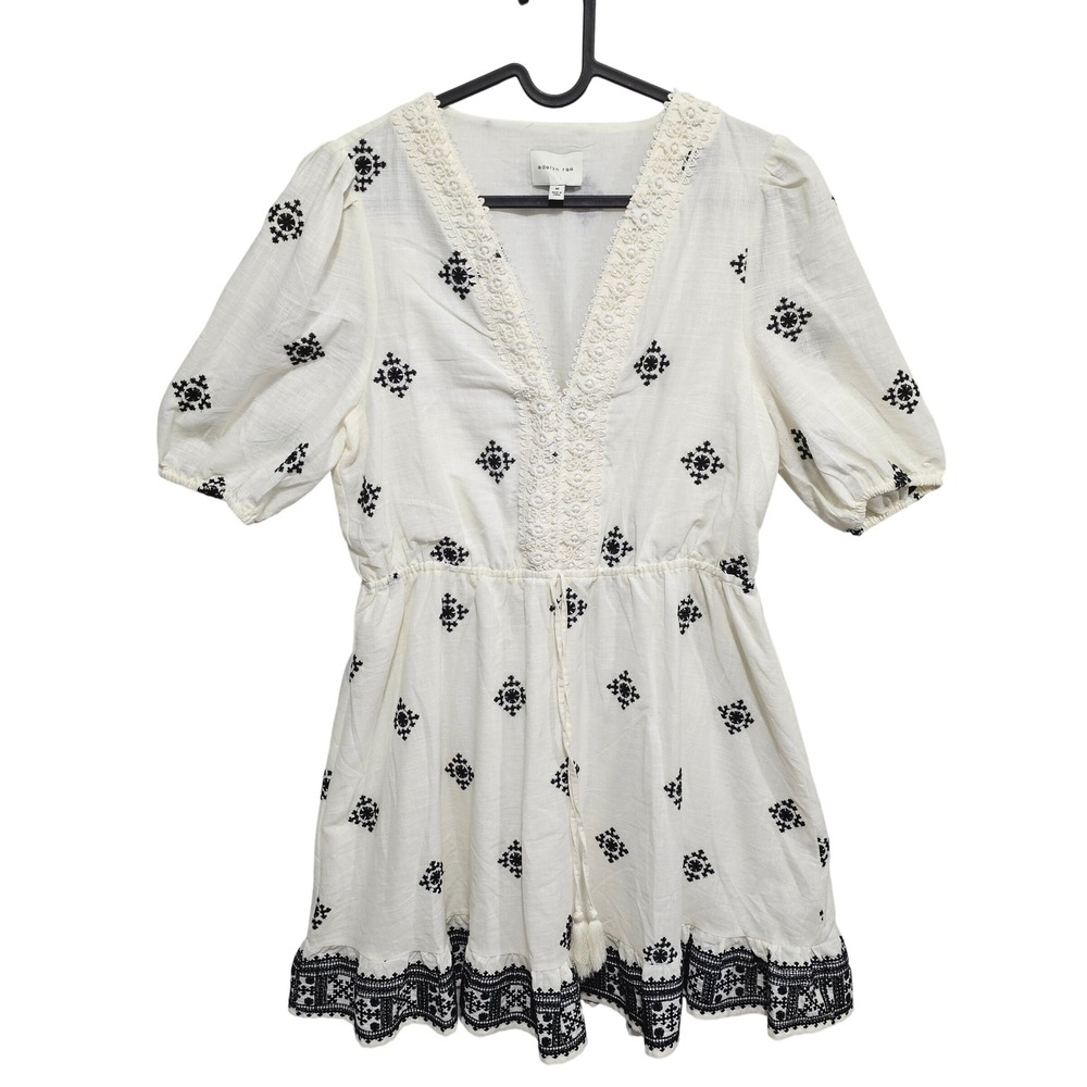 Adelyn Rae Soraya Embroidered Cotton Minidress Size Medium